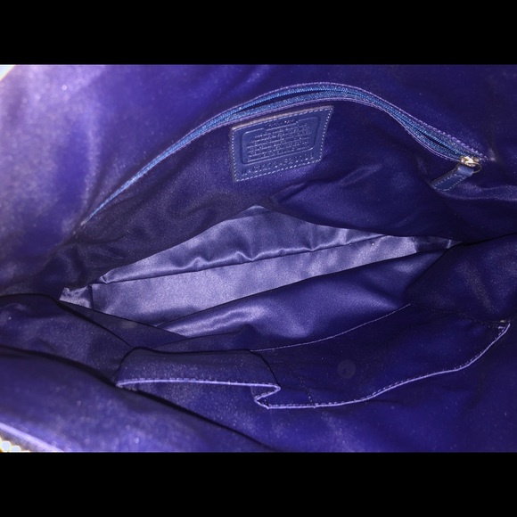 Coach Navy Plaid Tote - Picture 4 of 7